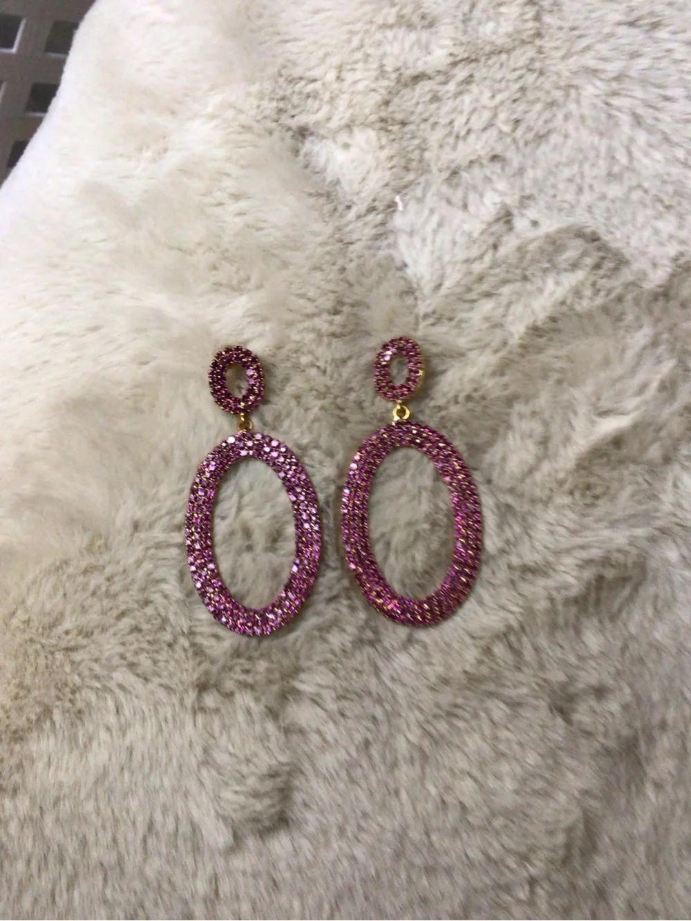 Pink Rhinestones Earrings